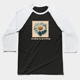 Daisies Flora Positive Retro Vintage Minimalist Flower Baseball T-Shirt